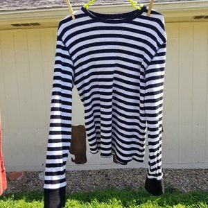 Punk Black White Striped Sweater